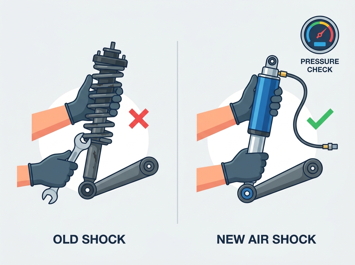 Air Shock Absorber Installation Tools and Process